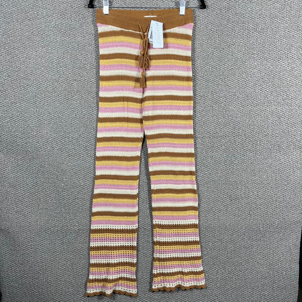 L*Space Turn The Tide Cover Up Pants Womens Small Multicolor Cancun Striped NEW